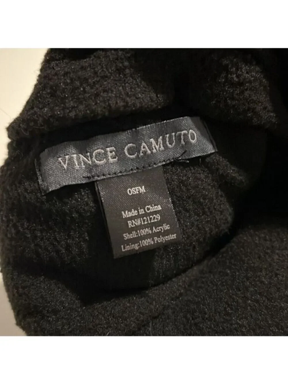 Vince‎ Camuto Women's Total Eclipse Gray Acrylic Knit Pom Beanie Cap NWT